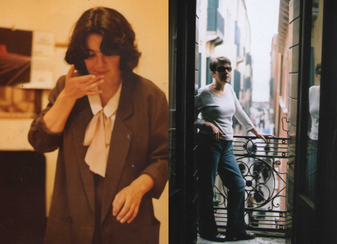 Two photos of UCD alumna Mary Doran in 1982 and early 2000s.